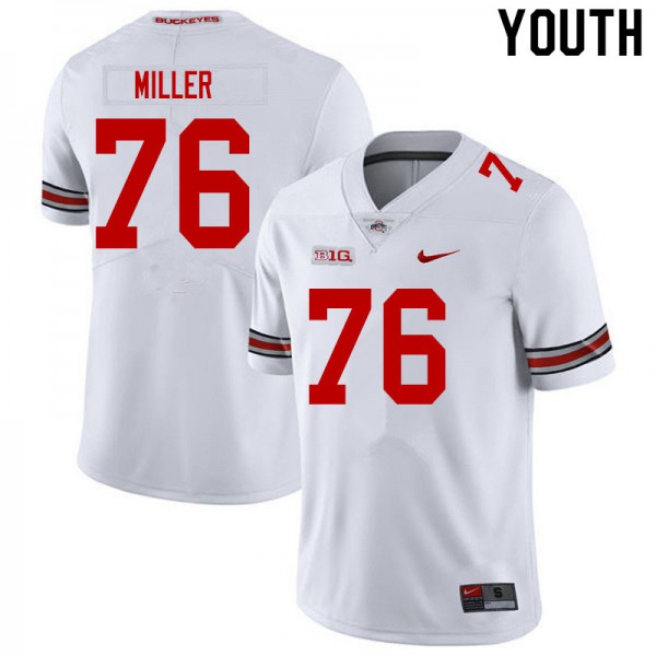 Ohio State Buckeyes #76 Harry Miller Youth University Jersey White